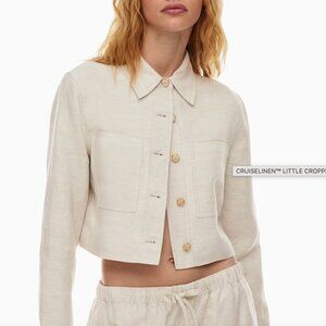Aritzia CruiseLinen™ Little Cropped Jacket Natural Ecru